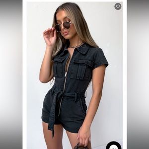 White Fox Summer of Love Acid Black Playsuit/Romper NWT Medium